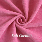 FUTEI Pack of 2 Chenille Throw Pillow Covers 24x24 Inch, Hot Pink - Image 2