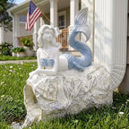 Mermaid Gutter Downspout Splash Block Statue, Garden Outdoor Animal Decor Sculpture, Diverter Rain, Decorative Extension, Waterproof Resin, Fits 3"x4" Rectangular Downspouts, Unique Gift by NoegrusWelcometovisit