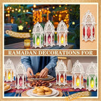 Mumufy 12 Pcs Moroccan Lantern Ramadan Lantern Eid Mubarak Decor, White - Image 4
