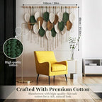 KORSIV Large Macrame Wall Hanging Boho Woven Tapestry, Modern Bohemian Handmade Leaf Feather Wall Art Decorations for Apartment Dorm Living Room Bedroom Nursery Backdrop, Chic Home Decor - Image 4