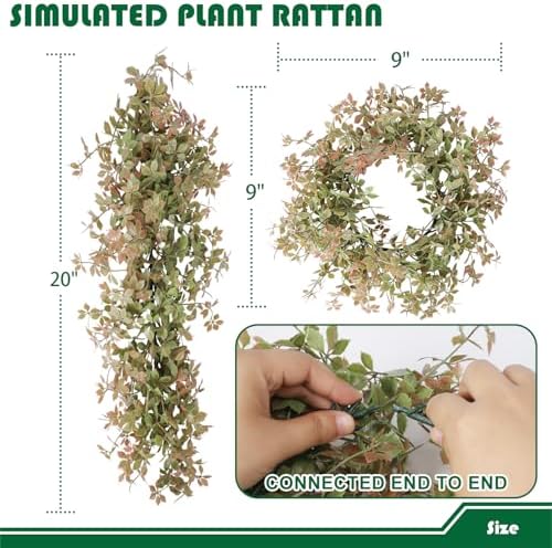 Fake Hanging Plants 22Pc-20 Artificial Ivy Vines, UV Resistant Greenery Ivy Leaves Garland with Flowers for Wedding Outdoor Decoration Home Indoor Wall Décor - Image 4