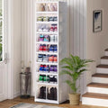 Shoe Box Foldable Storage Box Easy Assembly Collapsible Shoes Rack Clear Shoe Storage Cabinet Shoe Organizer Shoe Container Box with Lids Large Size Shoe Rack (9 layers clear door) by AOHMPT