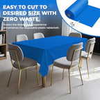 54 Inch X 300 Feet Plastic Table Cover Roll Premium Disposable Plastic Tablecloth for All Type/Shape Tables | Picnic, Party, Banquet, Birthdays, Weddings (Blue, 54 Inch X 300 Feet) - Image 4