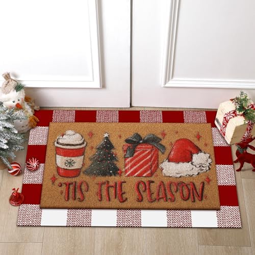 Tinideya 2 Pcs Christmas Layered Doormat Set for Front Doors - Image 3