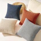 Topfinel Decorative Velvet Pillow Covers Blue and Yellow 18x18 Boho Nordic Couch Throw Pillow Covers for Bed Pack of 4 Corduroy Accent Modern Pillowcase Sofa Livingroom Home Decor - Image 5
