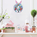 Easter Wreaths for Front Door with Lights,Easter Door Wreath,Easter Mesh Wreath,Bunny Spring Colorful Easter Decorations Holiday Ornament for Home Indoor Outdoor Supplies (Blue Bunny Butt) - Image 3