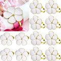 Patelai Set of 72 White Flower Napkin Rings Bulk Gold Napkin Ring Holders by Patelai