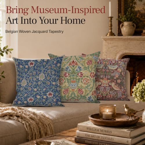William Morris Single-Stem Tapestry Throw Pillow Cover 16 x 16 in - Image 3