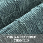 decorUhome Textured Chenille Throw Pillow Covers 24x24 Set of 2 Teal - Image 2