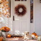 28" Fall Gradient Eucalyptus Wreaths for Front Door,Fall Decorations - Image 6