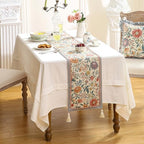 bilin gaier Designer Linen Long Table Runner,102"x12"-Flowershadow - Image 3