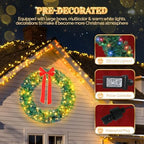 VINGLI 60 Inch Christmas Wreath Dual Color Fence, Party Decor, Plug-in LED - Image 7