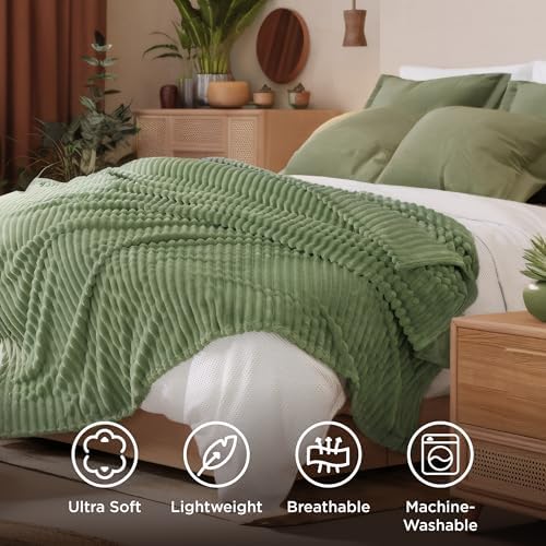 Bedsure Soft Cal King Size Blanket for Bed Reseda Green 102"x96" - Image 5