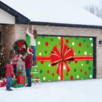 Garage Door Christmas Cover 7x16FT: Garage Bow Gif Box Christmas Decorations with Bar Magnets & Ropes, Holiday Garage Door Banner Decorative Xmas for Indoor Outdoor [Include Installation Instructions] - Image 5