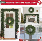 22 Inch Real Touch Christmas Wreath, Natural Droopy,Soft Bendable Faux Cedar Wreath, Christmas Wreaths for Front Door, Winter Wreaths for Front Door, Indoor Christmas Decorations for Home Decor - Image 6