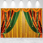 10x6.5ft Indian Pooja Backdrop Indian Diwali Traditional Festival Ganpati Hindu Puja Photography Background Hindu Wedding Party Banner Decorations Photo Studio Props by CkihgennDecors