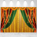 12x8ft Indian Pooja Backdrop Indian Diwali Traditional Festival Ganpati Hindu Puja Photography Background Hindu Wedding Party Banner Decorations Photo Studio Props by CkihgennDecors