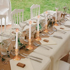 Suclain 24 Pcs Glass Candle Holder Set 12 Candlestick White Candles,Amber - Image 3