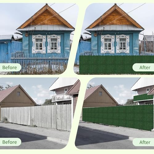 Artificial Ivy Privacy Fence Screen, 200 X 40（55.56 sq ft） Inch UV-Anti Faux Hedge Panels Greenery Vines, Used for Indoor and Outdoor, Balcony, Garden Backdrop Decor (20PCS), Tropical Style - Image 5