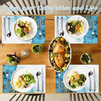 Marble Placemats Set of 4 - Faux Leather Heat Resistant Placemats for Dinner Table, Non-Slip Waterproof Oil-Proof Washable Reusable Placemat for Indoor Outdoor Kitchen Decor, 15.75In*11.81In - Image 3