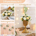 NUPTIO Flower Balls Wedding Table Centerpieces, Peachy Champagne & White - Image 6