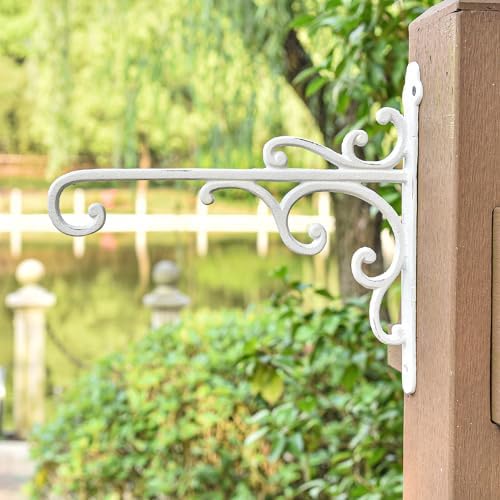 Sungmor Cast Iron Wall Hook Plant Hangers - 2PC White - Image 2