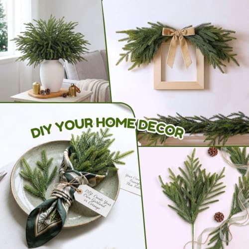 32Pcs Lifelike Touch Artificial Norfolk Pine Branches for Vase DIY Decor - Image 4