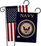Navy Burlap Garden Flag - Pack Armed Forces USN Seabee United State American Military Veteran Retire Official USA Applique - House Decoration Banner Small Yard Gift Double-Sided Made In 13 X 18.5 by Breeze+Decor