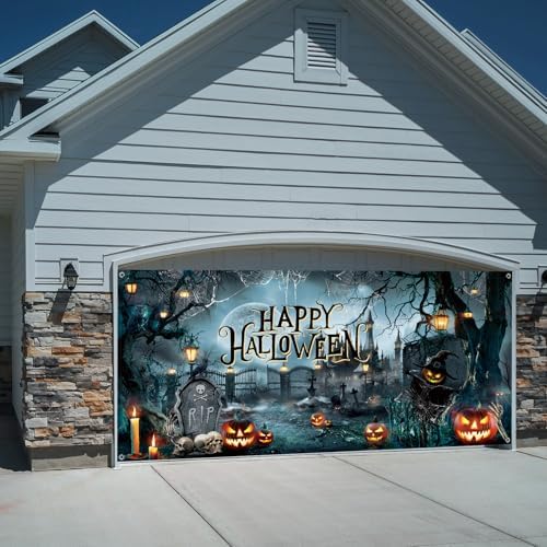 WovWeave Happy Halloween Garage Door Cover Decorations 7 x 16 ft Large - Image 6