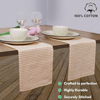 Native Fab Cloth Napkins 18x18 inches, 100% Cotton Vintage Stripped Dinner Napkins, Set of 12, Soft Breathable Absorbent, Machine Washable Cloth Napkins, Orange Beige - Image 5