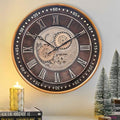 CLXEAST 24 Inch Large Moving Gear Wall Clock for Living Room Decor,Bronze by CLXEAST