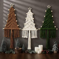 3 Pcs Large Macrame Christmas Tree Decor, Beige, Brown and Army Green by HunnmingRe