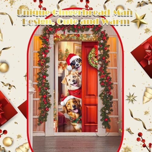 Preboun 6 Pcs Christmas Door Cover Decoration Front Door Backdrop Window Cover House Santa Elves Christmas Outdoor Sign for Home Wall Indoor Party Decorations 78 x 35 Inches - Image 5