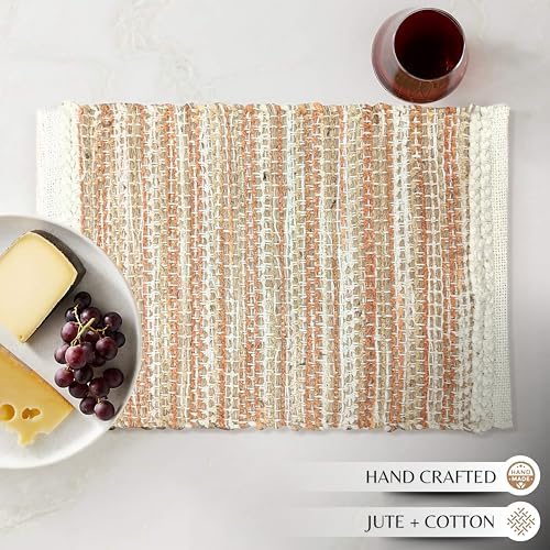 Hausattire Woven Table Placemats Set of 4 - Rust, Jute Boho Outdoor Table Mats for Kitchen Dining Decoration | Easy Clean Heat Resistant Farmhouse Dinner Spring Easter Placemat - 13x19 Inch - Image 6