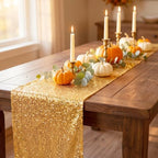 ShinyBeauty Gold Sequin Table Runner 12x108 Inch 20 Packs for Party Wedding - Image 4