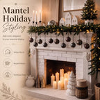24 Pcs Neutral Christmas Ornament 2.36'' Textured Tree Decor,Dark - Image 5
