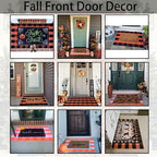 Orange and Black Plaid Rug, 3' x 5' Fall Outdoor Front Door Decor Mat, Cotton Washable Hand-Woven Rug for Layered Doormat, Autumn Halloween Thanksgiving Carpet for Porch, Entryway - Image 7