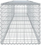 vidaXL Gabion Basket with Cover 157.5"x19.7"x19.7" Galvanized Iron - Image 6