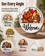 16Pc Interchangeable Welcome Sign for Front Door Seasonal Welcome Door Sign - Image 6