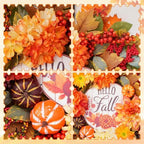 Fall Wreaths for Front Door 24" Autumn Harvest Wreath with Dahlias - Image 4