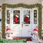 Remote Control 18 FT Extra Long Prelit Christmas Garland with 480Thick Branch Tips Pinecones & Red Berries, 100 Warm White & Multicolor LED Lights 8 Modes Timer for Stairs Mantel Doorway Decor - Image 6