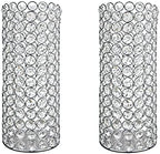 2 Pcs Crystal Candle Holder, 10.4" Tall Vintage Hurricane Candle Holder by Bigsee