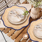 Jingmore 6 Pcs 15 Inch Handwoven Scalloped Placemat,Blue - Image 5