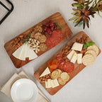 Gibson Home Gracious Dining 2-Tier Wooden Serving Tray with Metal Frame – Acacia Wood Rectangle Charcuterie Board, Cheese Platter, Dessert Display Stand for Buffet, Kitchen, Dining, or Events - Image 4
