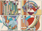 CounterArt Liberty Assortment by FLW Boxed Set of 4 Hardboard Placemats by CounterArt