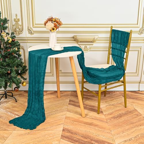 12 Pack Teal 10Ft Cheesecloth Table Runner - Image 5