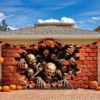 Gothic Horror Skeletons Halloween Skull Garage Door Banner 7x16ft - Image 5