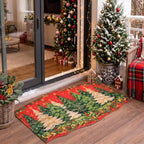 Breling 41 x 24 Inch Christmas Door Mat, Xmas Tree Welcome Coir Rugs - Image 3