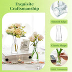 Hewory Glass Bud Vases for Centerpieces - Clear Small Flower Vase Set of 24, Modern Minimalist Cute Mini Decorative Bulk Vases for Wedding Bridal Shower Birthday Party Events Dining Room Table Decor - Image 6