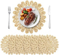 Kochorie 11.8 Inch Round Woven Placemats Set of 6 Handmade Corn Husk Placemats Natural Boho Rattan Woven Placemat Table Wicker Placemats for Farmhouse Spring Home Table by Kochorie